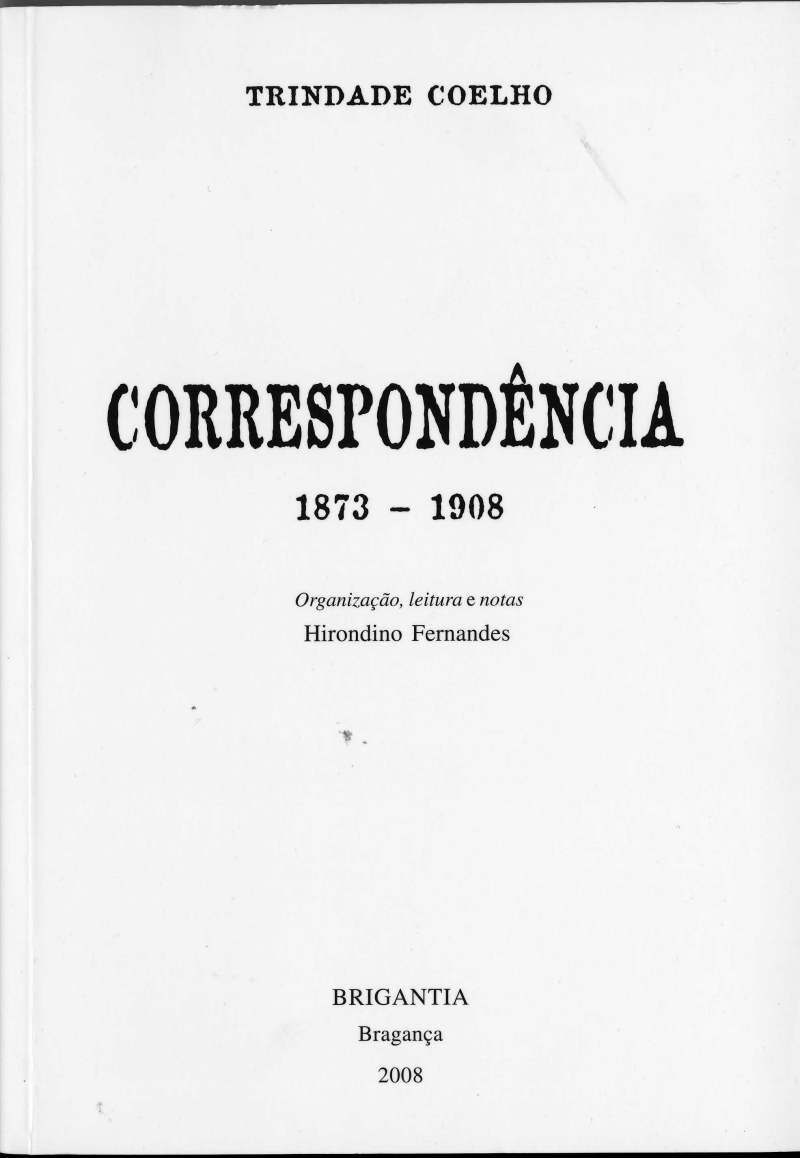 CORRESPONDÊNCIA DE TRINDADE COELHO