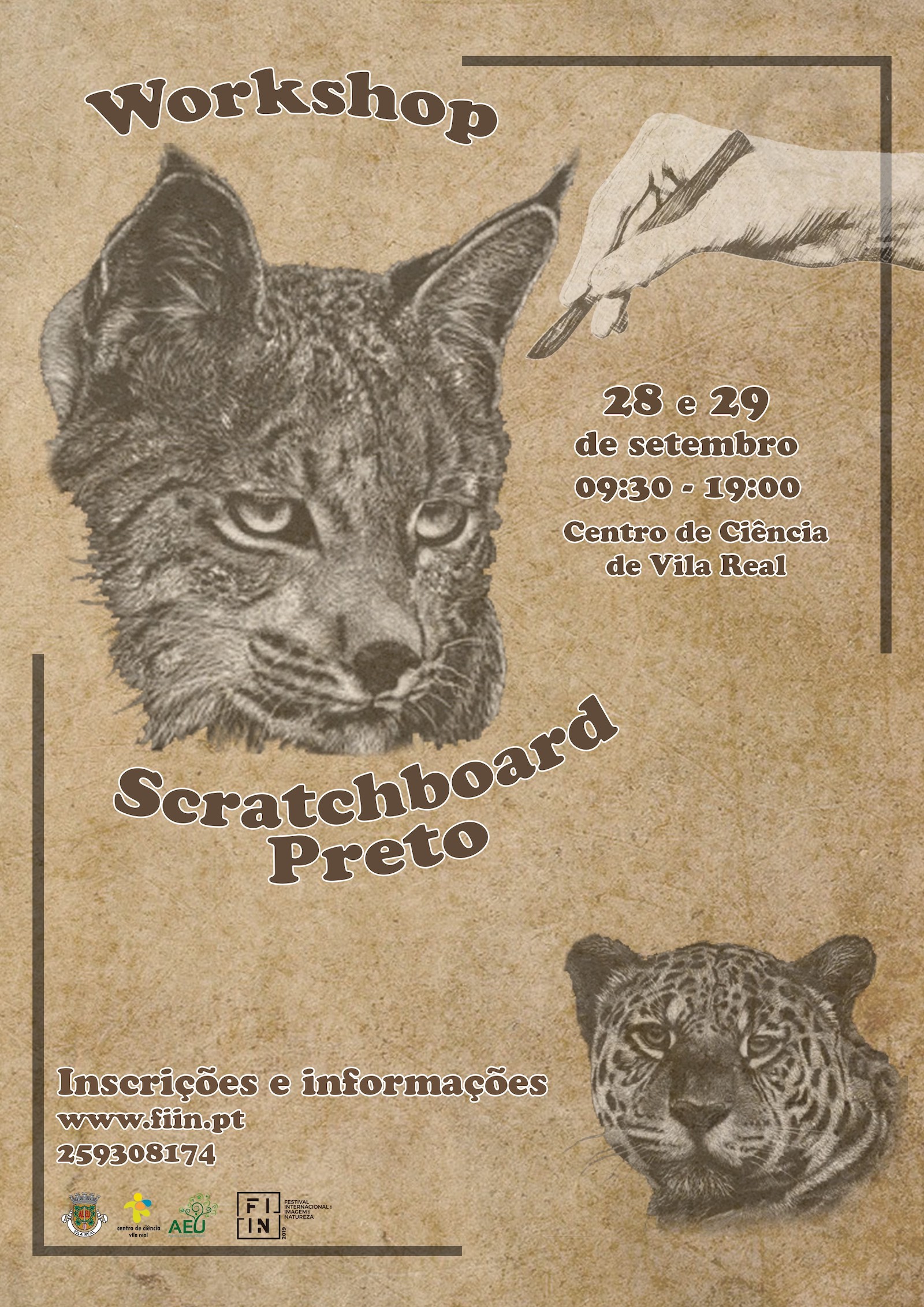 WORKSHOP DE DESENHO DE NATUREZA EM SCRATCHBOARD PRETO