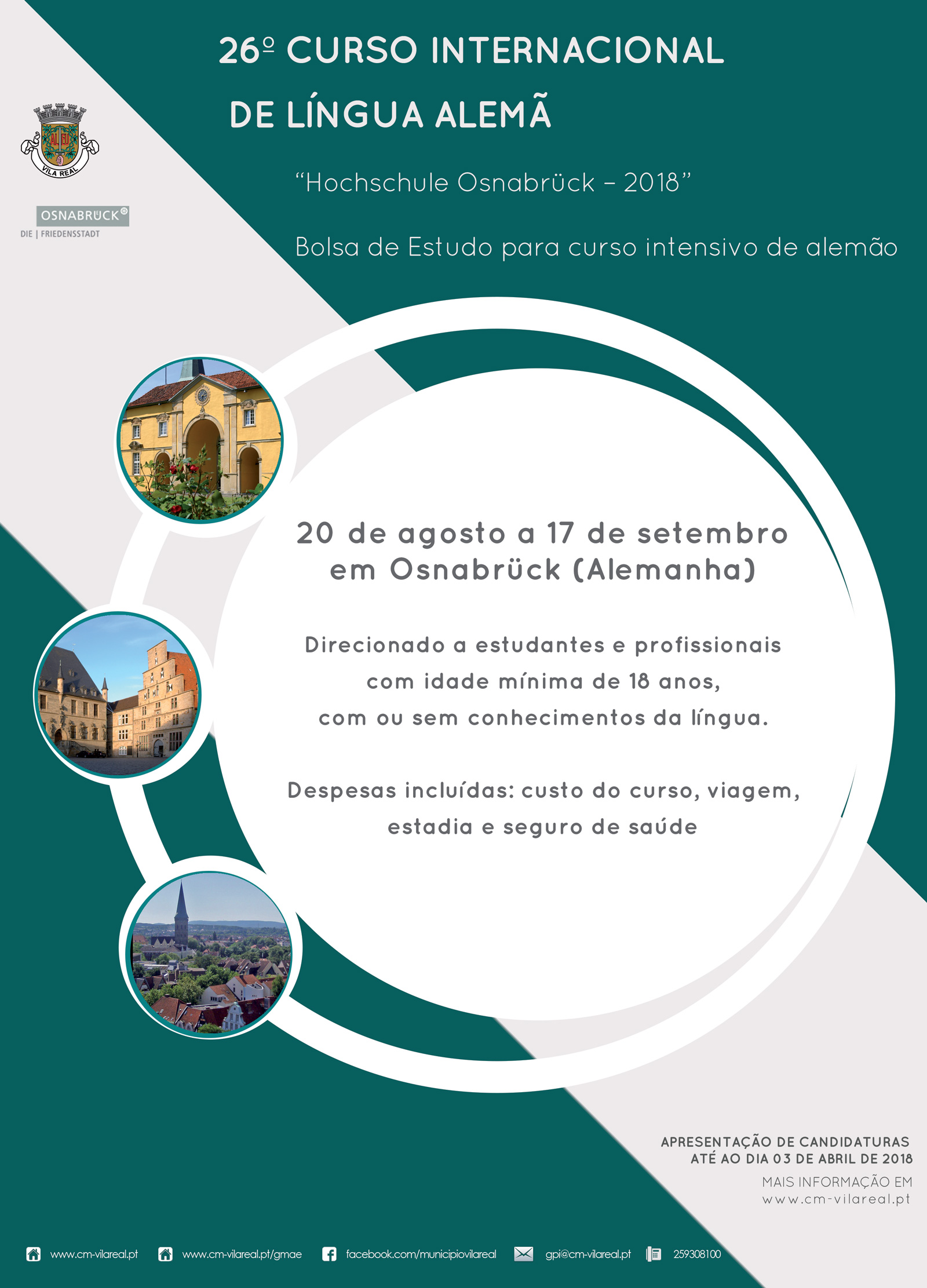 BOLSA PARA CURSO INTERNACIONAL DE VERÃO DE LÍNGUA ALEMÃ – OSNABRÜCK 2018