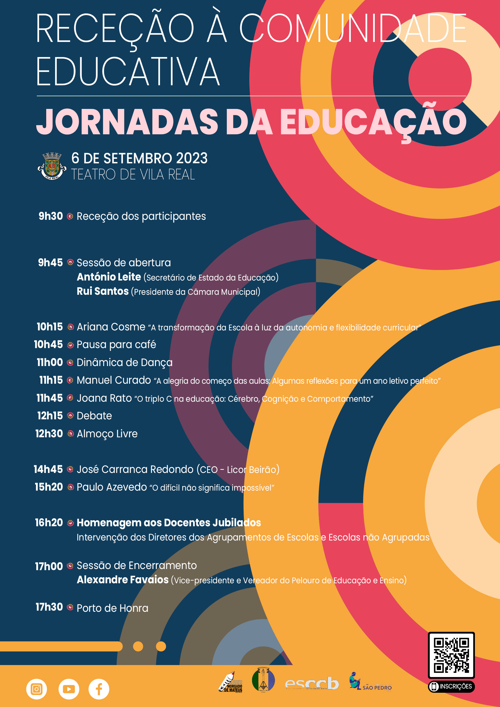 JORNADAS DE EDUCAÇÃO E RECEÇÃO À COMUNIDADE EDUCATIVA 2023