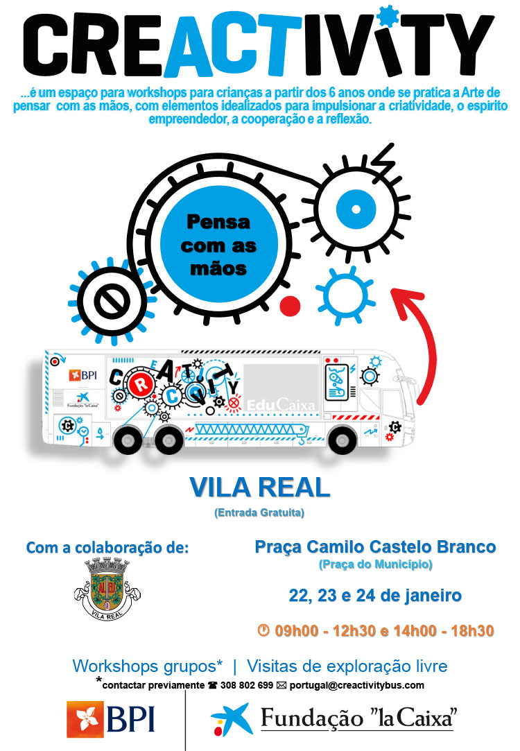 VILA REAL RECEBE O ESPAÇO ITINERANTE “CREACTIVITY”: O AUTOCARRO QUE SE CONVERTE NUMA UNIDADE MÓVEL EDUCATIVA